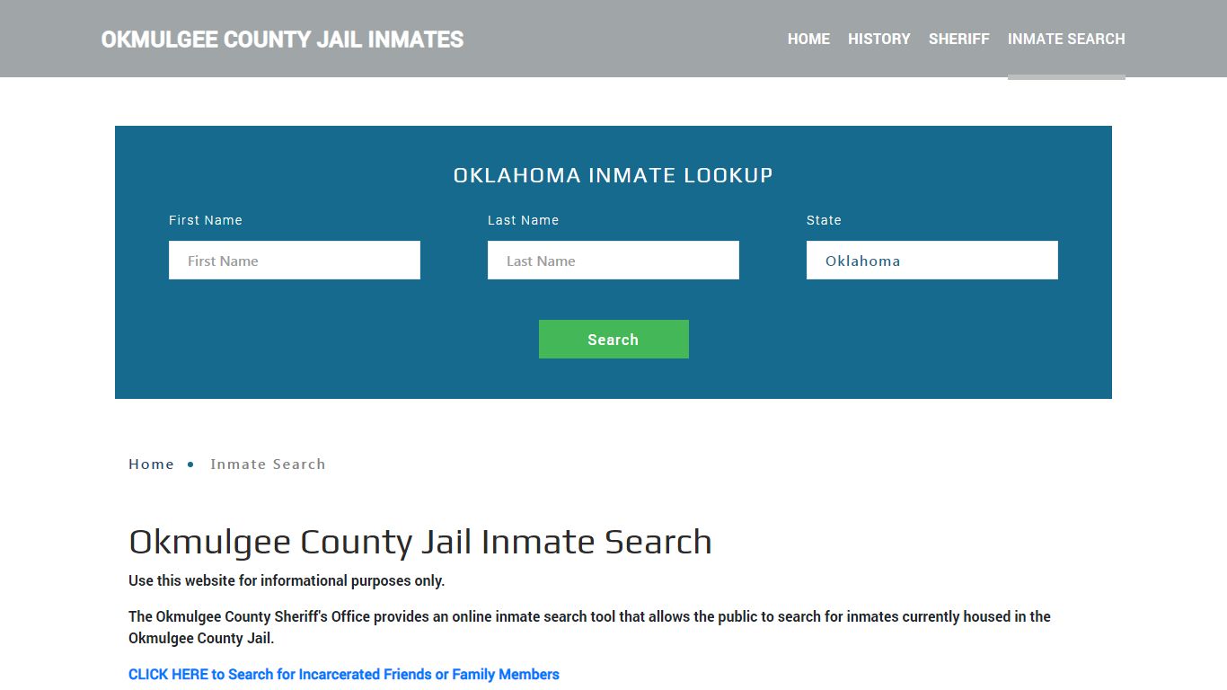 Okmulgee County, OK Detainee Lookup